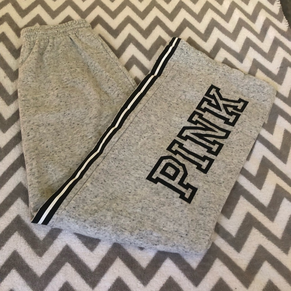 Pink Victoria Secret wide leg athletic pants